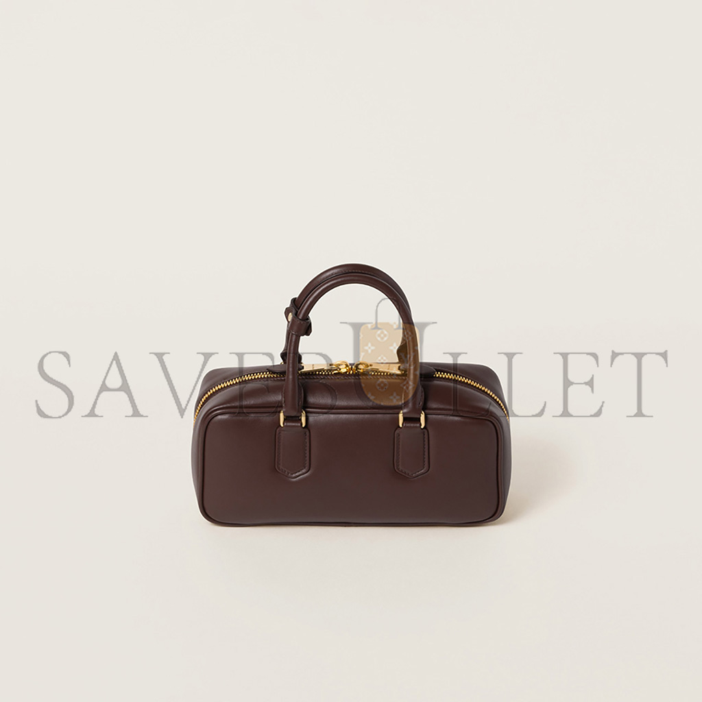 MIU MIU ARCADIE LEATHER HANDBAG 5BB148 (27*12*9cm)